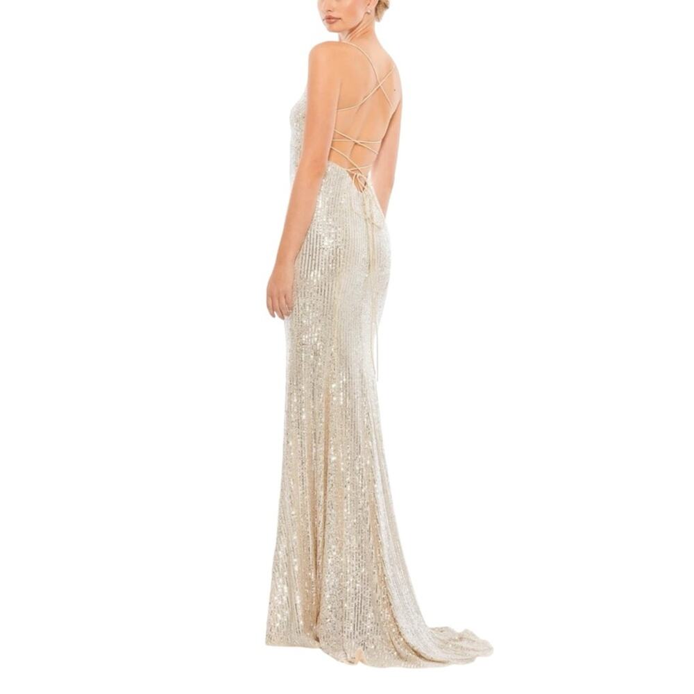 Mac Duggal Gold Sequin Dress